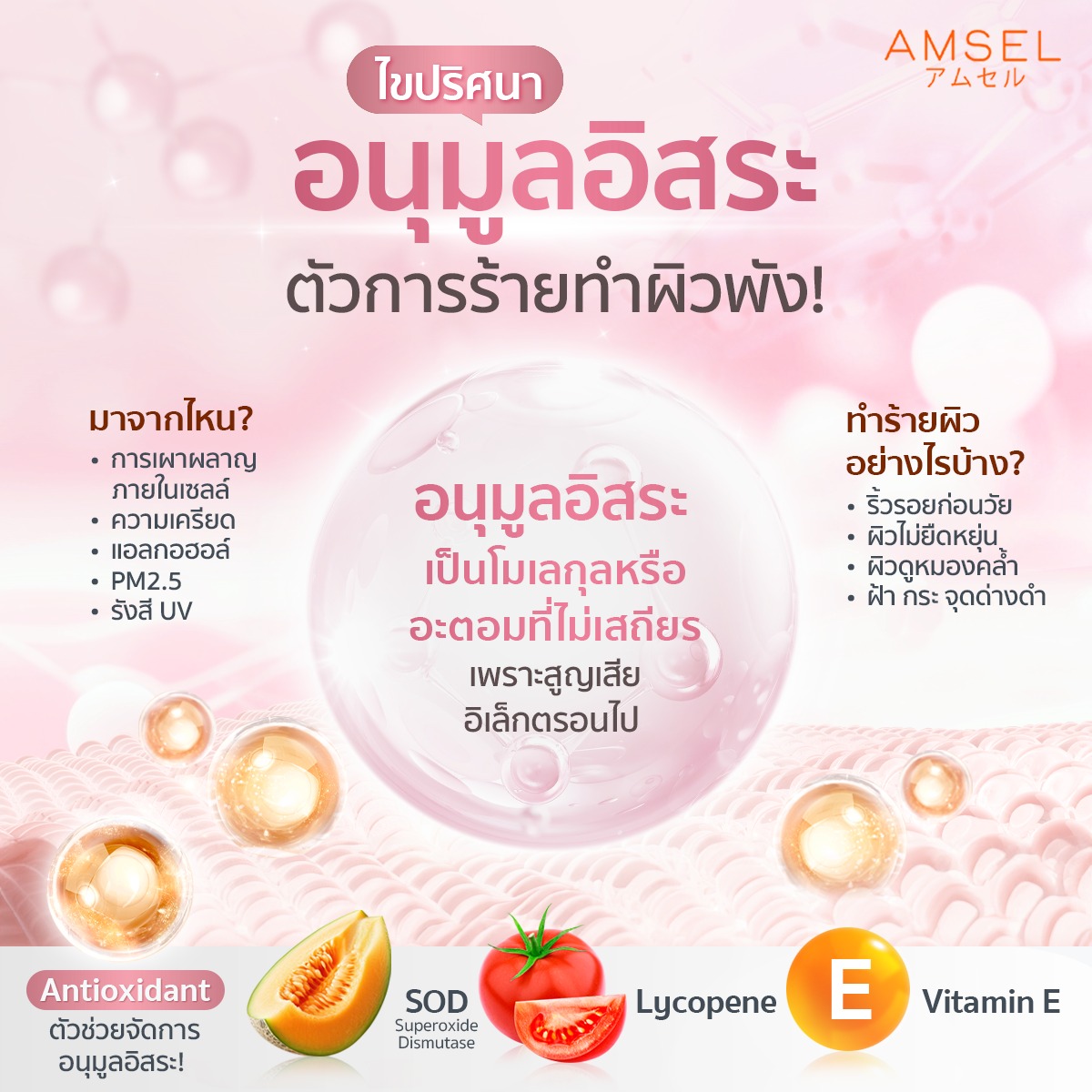 รู้จัก “อนุมูลอิสระ” ตัวการทำร้ายสุขภาพผิว ที่หลายคนมองข้าม!