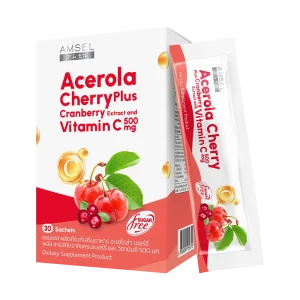 แอมเซลอะเซโรล่า เชอร์รี่ พลัสสารสกัดแครนเบอร์รี่ และวิตามินซี 500 มก.
